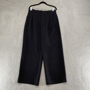 Gap Easy Trouser Pants Womens 12 Black Wide Leg Elastic Waist Office Work
